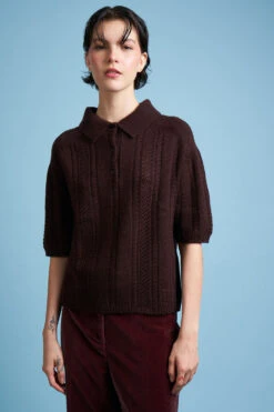 Polo En Maille De Laine Et Cachemire 41 Polo En Maille De Laine Et Cachemire -Élégance Soldes FW23 ssinai choco5