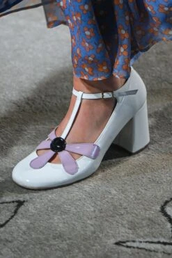 Babies Florales En Cuir Vernis -Élégance Soldes K9A 0466