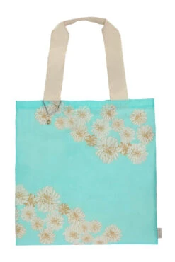Tote Bag Bleu à Fleurs