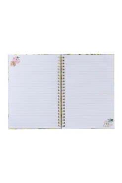 Carnet A5 Jaune Au Motif Fleuri -Élégance Soldes PAJ NB22 YE3