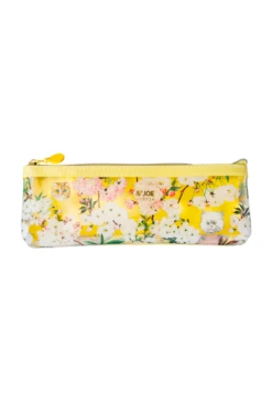 Trousse Jaune Transparente Au Motif Floral