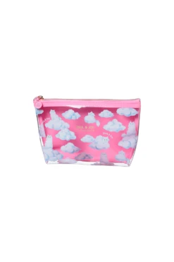 Petite Pochette Transparente Rose Motif Nuages Et Gipsy