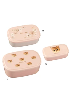 Trio De Lunch Box Motif Floral Et Nounette