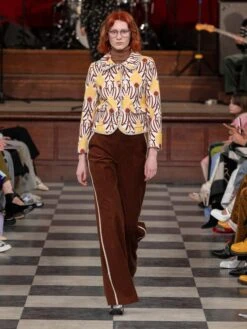 Pantalon Coupe Droite En Velours Avec Bandes Brodées De Pierres -Élégance Soldes PAU0859 914cb3ce cff9 4403 9b73 8e31ad5e1ad7