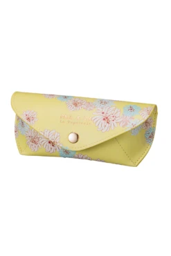 Etui à Lunettes Jaune Motif Chrysanthèmes