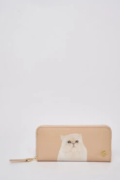 Portefeuille En Cuir Imprimé Chat 11 Portefeuille En Cuir Imprimé Chat -Élégance Soldes PJA W442 WINE