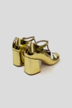 Babies Florales En Cuir Vernis -Élégance Soldes RDAISY GOLD 3