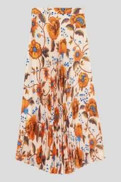 Jupe Plissée Soleil Imprimée Floral Allover -Élégance Soldes SALIZEE