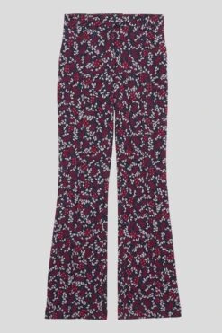 Pantalon En Interlock Jacquard à Motif Floral All Over -Élégance Soldes SBERYLcopie