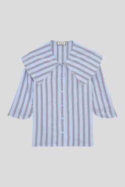 Blouse Rayée Au Large Col 18 Blouse Rayée Au Large Col -Élégance Soldes SILLINOIS