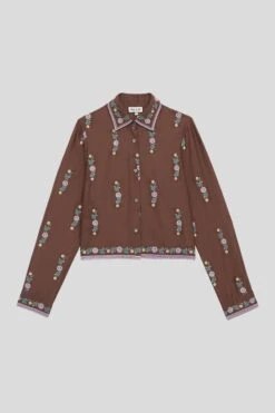 Chemisier Court En Batiste De Coton Brodé -Élégance Soldes SMARLY