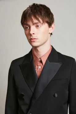 Veste Tailleur En Grain De Poudre De Laine Vierge Tissée En Italie -Élégance Soldes SNOE 3815