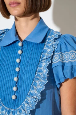 Blouse Avec Plastron Et Manches Courtes Ballon -Élégance Soldes SS24 TBONBON 31 6