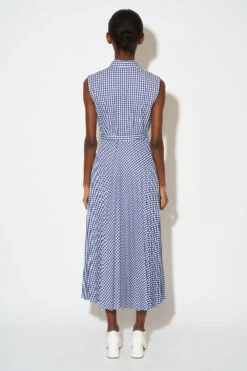 Robe Plissée Soleil Imprimée Vichy -Élégance Soldes SS24 TFIDELIA 31 4