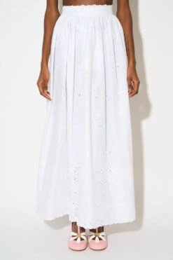 Jupe Longue En Coton Brodé -Élégance Soldes SS24 TGOLDEN 1