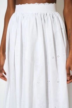 Jupe Longue En Coton Brodé -Élégance Soldes SS24 TGOLDEN 2