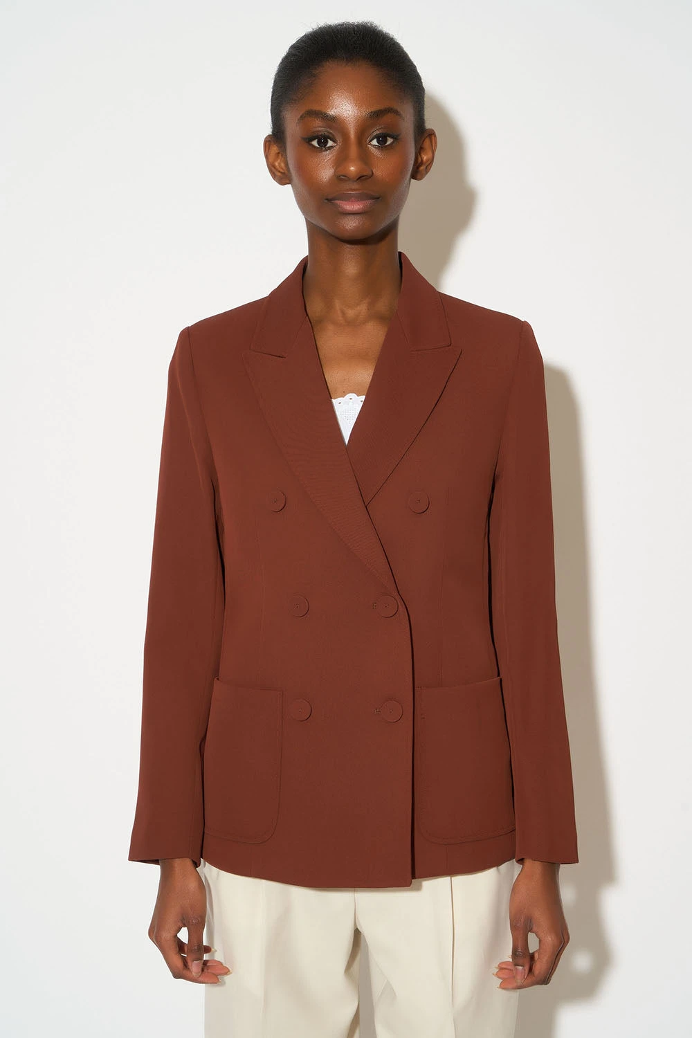 Veste à Double Croisure Et Poches Plaquées 8 Veste à Double Croisure Et Poches Plaquées - Image 6