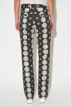 Pantalon Coupe Droite à Motif Floral -Élégance Soldes SS24 TLOUNA 02 2