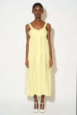 Robe à Bretelles Strassées En Broderie Anglaise Festonnée -Élégance Soldes SS24 TSONATINE 08