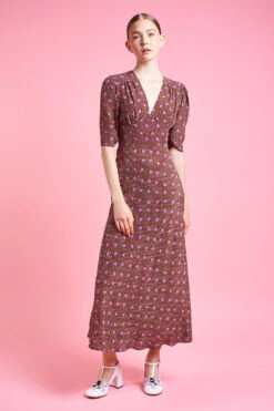 Robe Longueur Midi En Crêpe De Chine De Soie