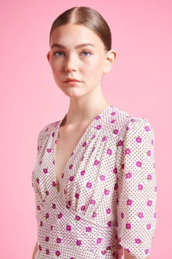 Robe Longueur Midi En Crêpe De Chine De Soie 10 Robe Longueur Midi En Crêpe De Chine De Soie -Élégance Soldes SS24 TVIOLENE 12 5