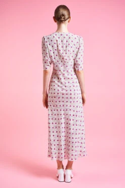 Robe Longueur Midi En Crêpe De Chine De Soie 12 Robe Longueur Midi En Crêpe De Chine De Soie -Élégance Soldes SS24 TVIOLENE 12 8