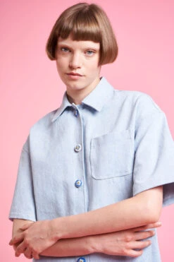 Combi-short Coupe Ample En Denim -Élégance Soldes SS24 Tbabyboom 1