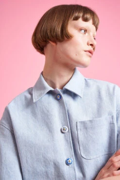 Combi-short Coupe Ample En Denim -Élégance Soldes SS24 Tbabyboom 2