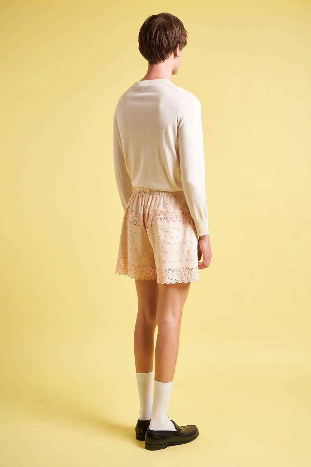 Short En Mousseline De Coton Avec Broderie Anglaise 5 Short En Mousseline De Coton Avec Broderie Anglaise - Image 3