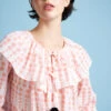 Blouse Au Large Volant En Voile De Coton -Élégance Soldes SS24 Tbliss 11
