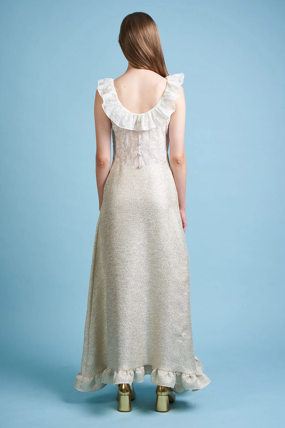 Robe En Tweed De Soie Métallisé 7 Robe En Tweed De Soie Métallisé - Image 5