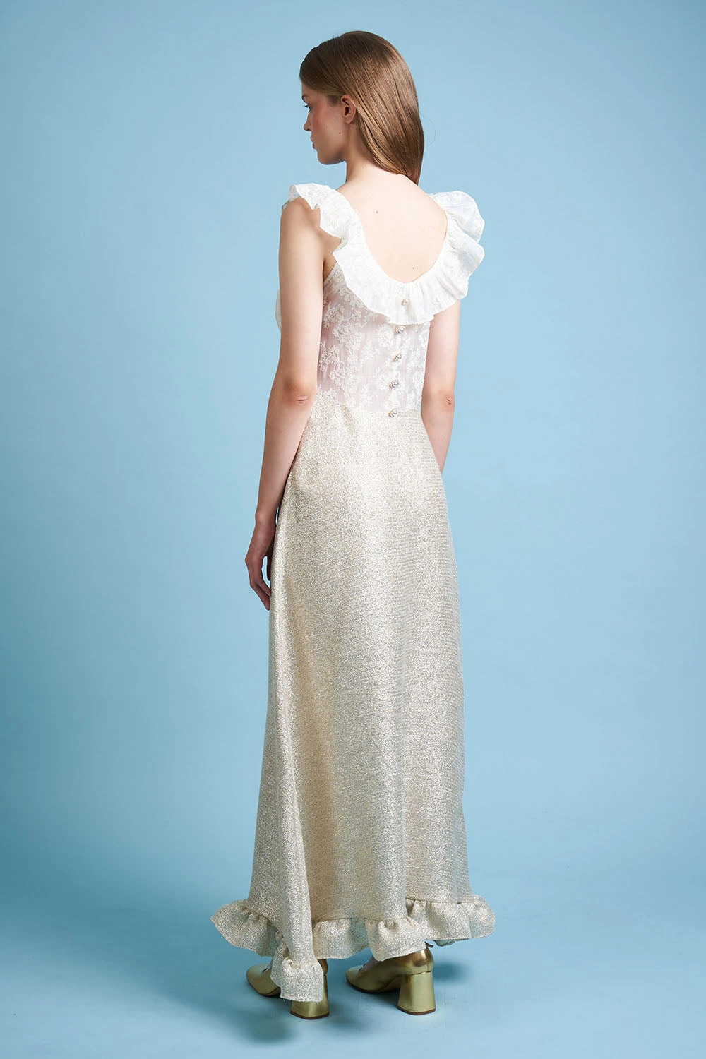 Robe En Tweed De Soie Métallisé 6 Robe En Tweed De Soie Métallisé - Image 4