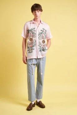 Chemise Coupe Droite Brodée à La Main Sur Mousseline De Coton -Élégance Soldes SS24 Tclaridge 1