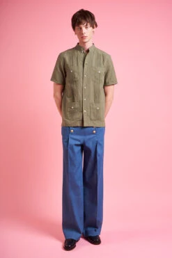 Chemise Manches Courtes En Canva De Coton Et Lin 11 Chemise Manches Courtes En Canva De Coton Et Lin -Élégance Soldes SS24 Tcuba 11