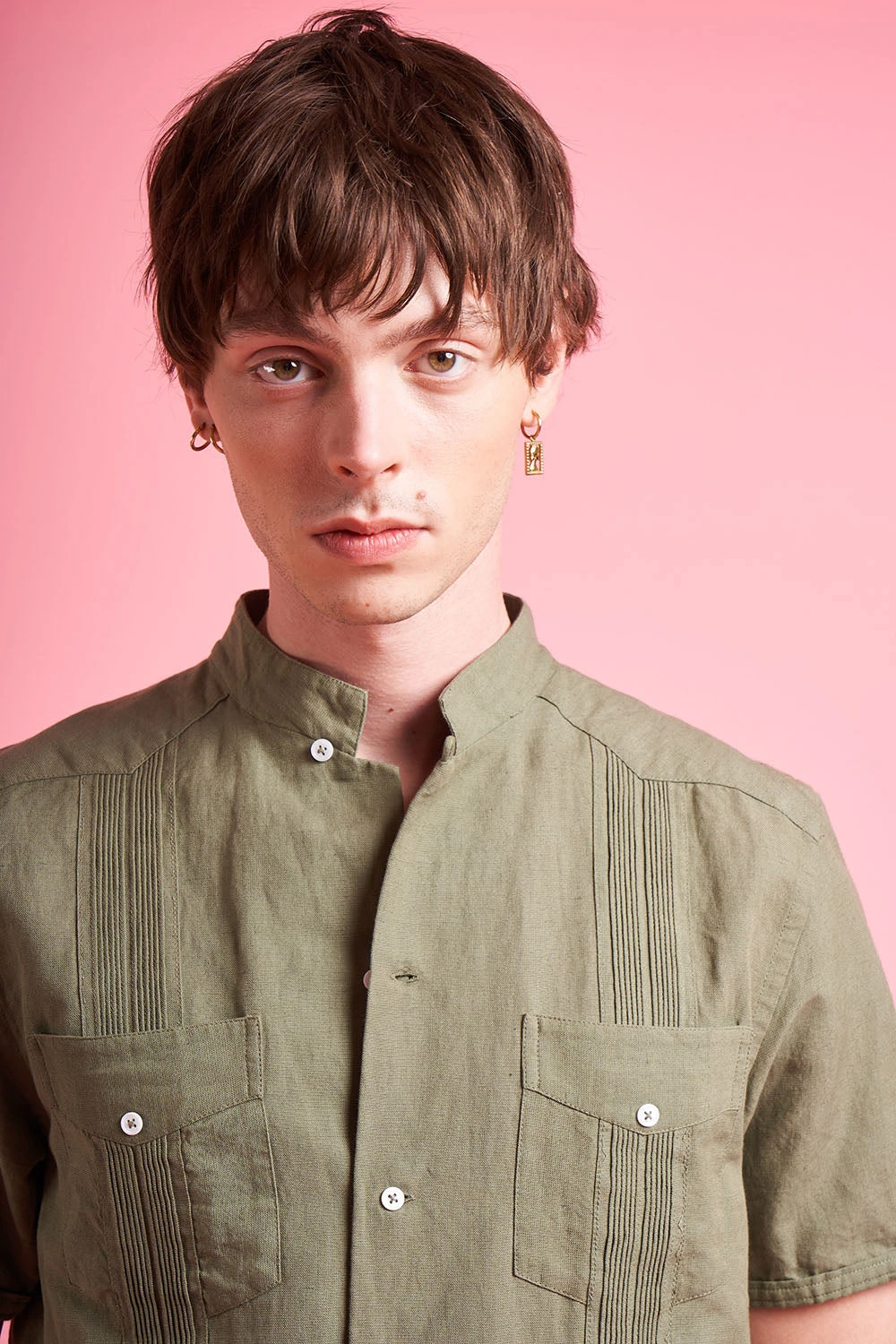 Chemise Manches Courtes En Canva De Coton Et Lin 4 Chemise Manches Courtes En Canva De Coton Et Lin - Image 2