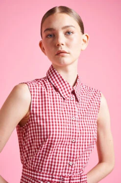 Robe Plissée Soleil Imprimée Vichy -Élégance Soldes SS24 Tfidelia 8