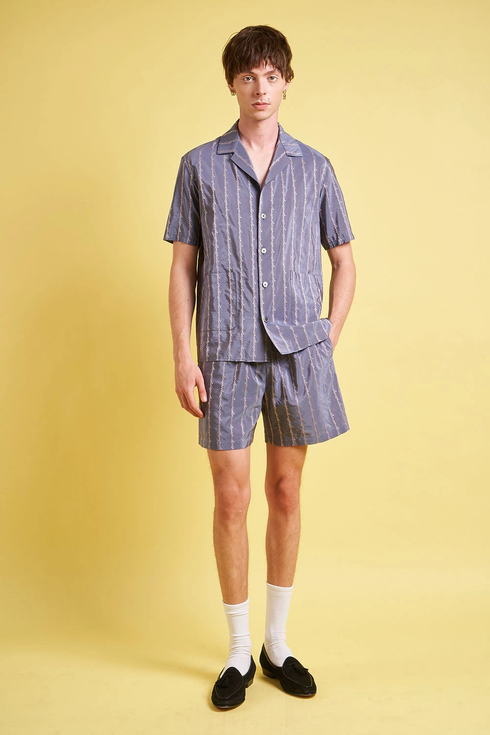 Chemise Manches Courtes En Jacquard Tissé En Italie 4 Chemise Manches Courtes En Jacquard Tissé En Italie - Image 2