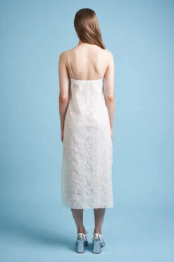 Robe En Mélange De Soie Et Coton Brodé -Élégance Soldes SS24 Tizao 9