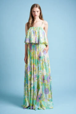 Robe Longue En Voile De Coton Imprimé Floral