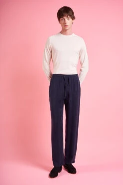 Pantalon En Twill De Cupro à La Coupe Décontractée -Élégance Soldes SS24 Tsalahy