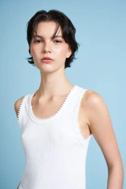 Débardeur En Coton Coupe Ajustée -Élégance Soldes SS24 Tstanley 6