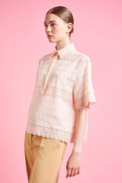 Blouse Coupe Large En Mousseline De Coton