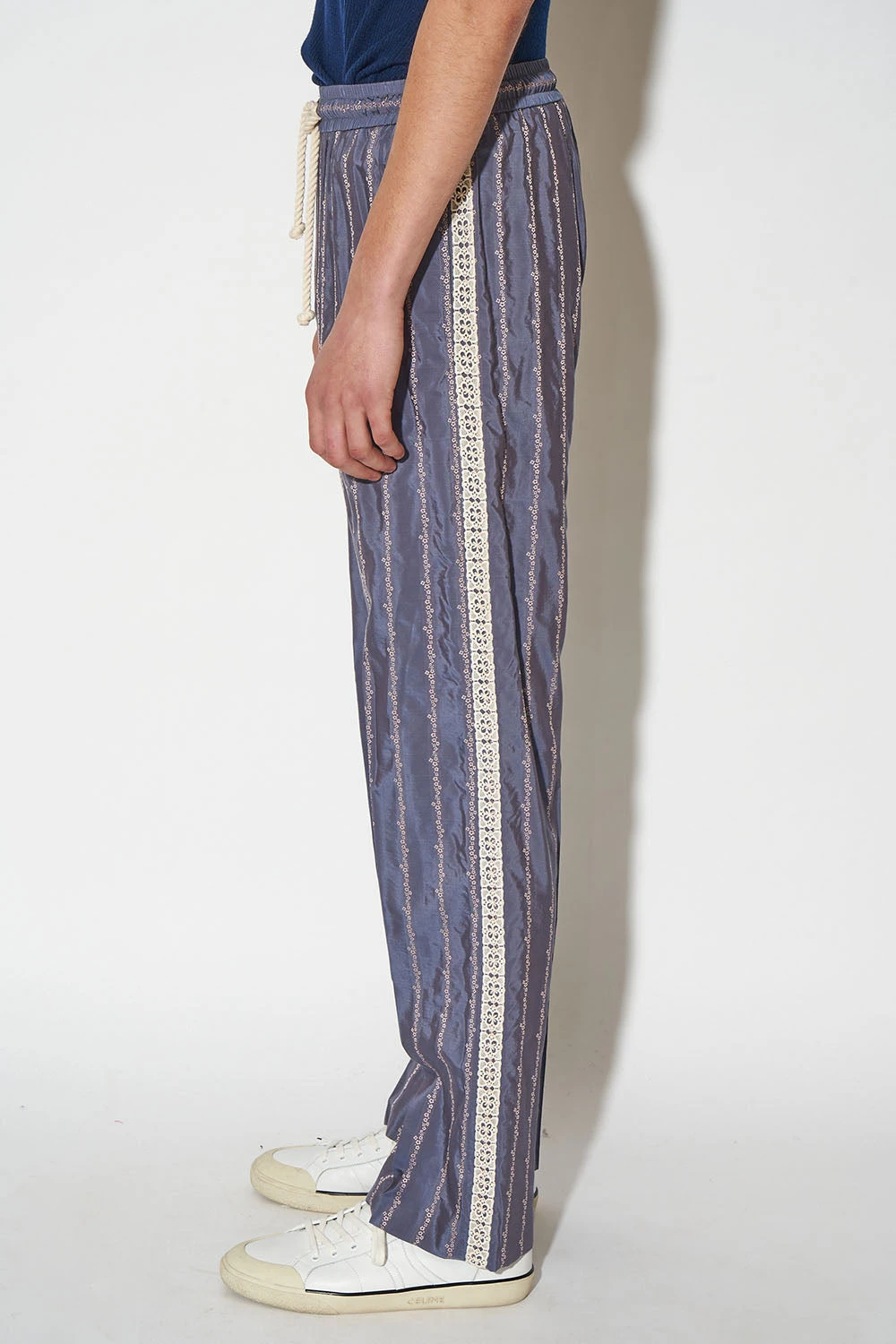 Pantalon Coupe Droite Avec Bande De Guipure 6 Pantalon Coupe Droite Avec Bande De Guipure - Image 4