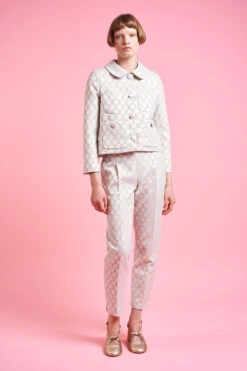 Veste Courte En Jacquard Floral All Over