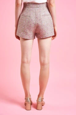Short Court Taille Haute En Tweed Brodé -Élégance Soldes SS24 tnathan 5
