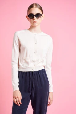 Cardigan Court Cintré En Cachemire Et Soie -Élégance Soldes SS24 tpablo 12 9