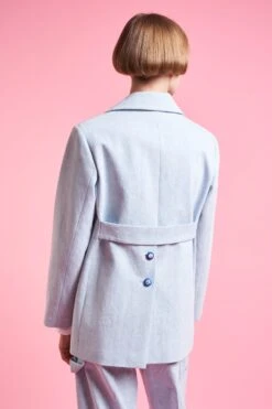 Veste Ajustée à Double Croisure En Denim -Élégance Soldes SS24 tparadoxe 20