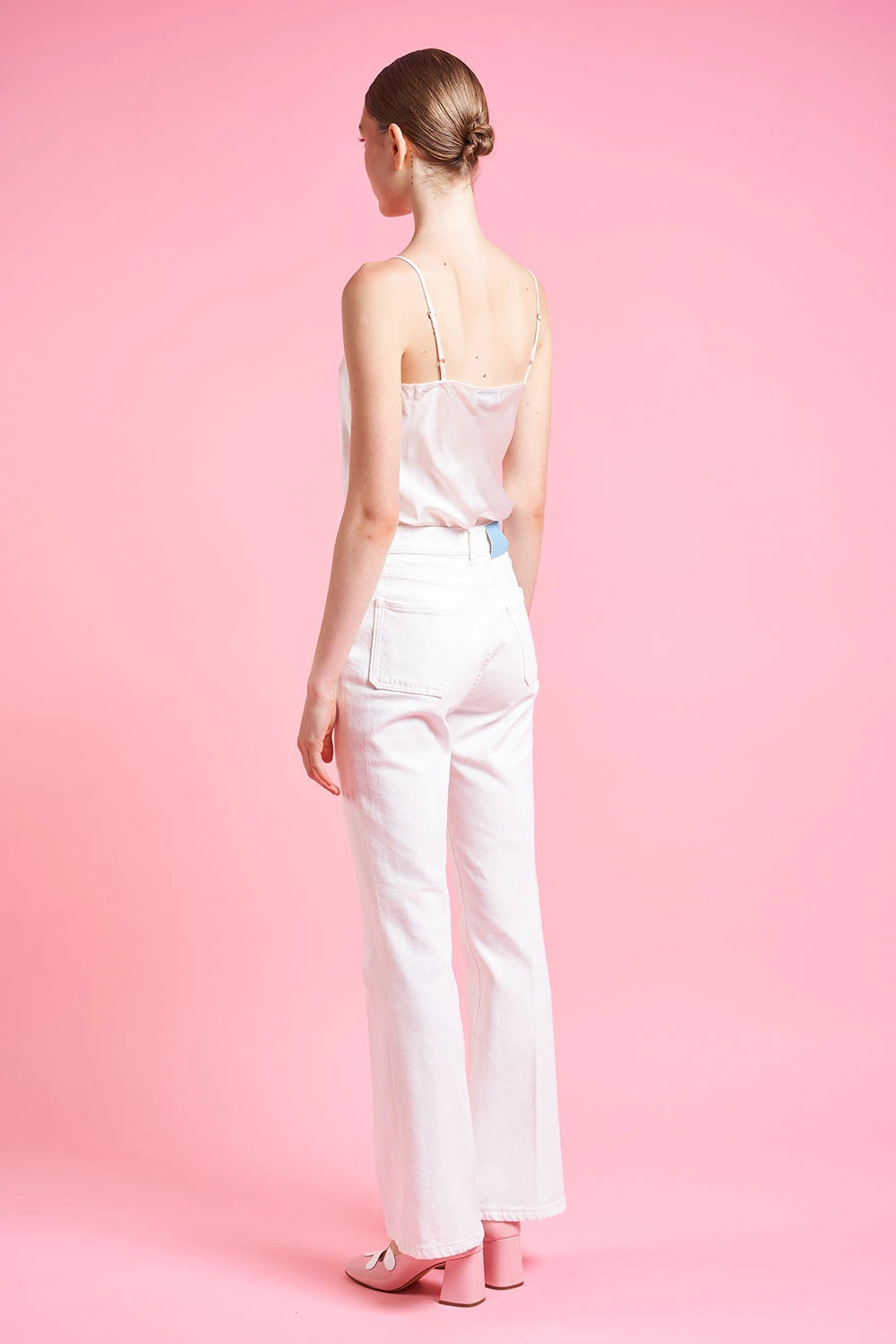 Jean Taille Haute évasé Aux Poches Plaquées 6 Jean Taille Haute évasé Aux Poches Plaquées - Image 4