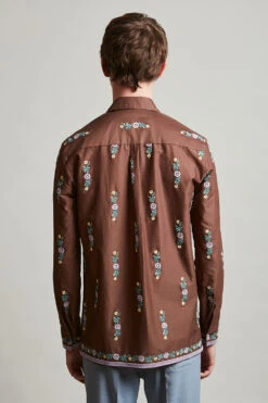 Chemise En Batiste De Coton Brodé De Fleurs -Élégance Soldes Sbatiste 3