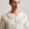 Cardigan En Crochet -Élégance Soldes Sbaxos